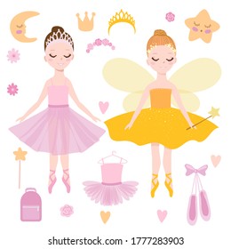 fairy ballet set with two little ballerinas