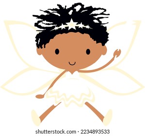 Fairy in ballet tutu. Christmas and birthday  holiday cartoon vector illustration.