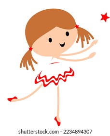 Fairy in ballet tutu. Christmas and birthday  holiday cartoon vector illustration