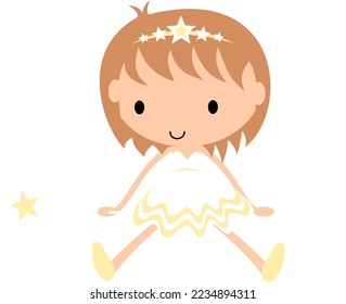 Fairy in ballet tutu. Christmas and birthday  holiday cartoon vector illustration