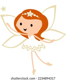 Fairy in ballet tutu. Christmas and birthday  holiday cartoon vector illustration