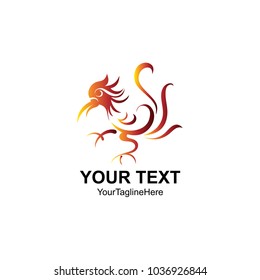 Fairy Bird Abstract Logo design vector template. Phoenix creative Logotype icon.