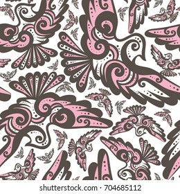 Fairy bird seamless pattern great for textile, prints, phone case, greeting card, coloring book, invitation, packaging, wallpaper.