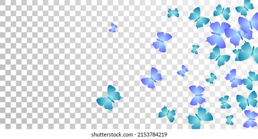 Fairy blue butterflies cartoon vector wallpaper. Spring beautiful insects. Simple butterflies cartoon baby background. Delicate wings moths graphic design. Fragile beings.