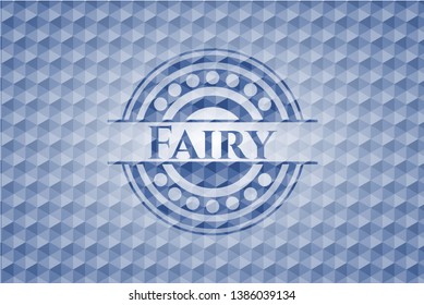 Fairy blue emblem with geometric pattern. Vector Illustration. Detailed.