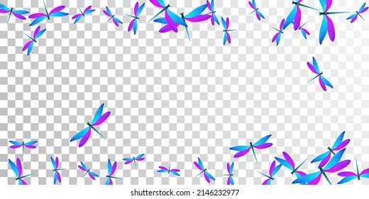 Ilustración vectorial plana de la libélula púrpura azul lechal. Pequeños insectos primaverales. Sencillo fondo de bebé plano de la libélula. Unas alas suaves y un diseño gráfico. Criaturas de la naturaleza