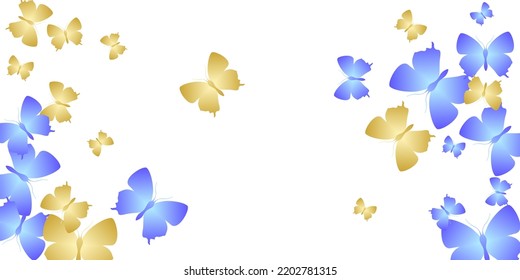 Fairy bright butterflies isolated vector wallpaper. Spring beautiful moths. Decorative butterflies isolated kids illustration. Gentle wings insects graphic design. Fragile beings.