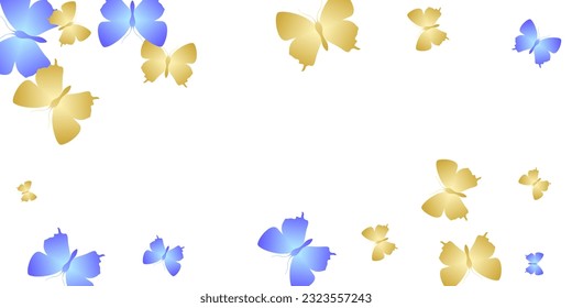 Mariposas brillantes y ventiladas aisladas de fondo vectorial. Verano, bellos insectos. Mariposas silvestres, papel tapiz de fantasía aislado. Las polillas de las alas de la tira patten. Seres de jardín.