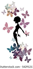 a fairy and butterflies
