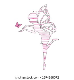 fairy and butterfly with line design