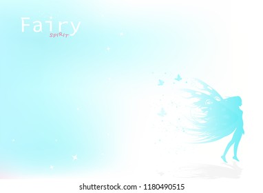 Fairy, butterfly in nature, winter concept, stars dust particles scatter sprakle, fantasy fashion posture collection, beauty design abstract background vector illustration