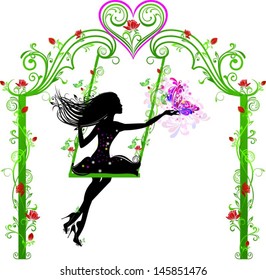 Fairy with butterfly patterns of