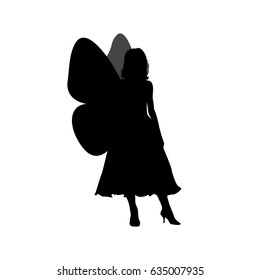 Fairy with butterfly wings. Vector