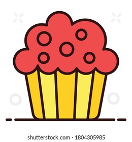 Faible Cake-Icon-Design, bearbeitbarer Vektorstil 