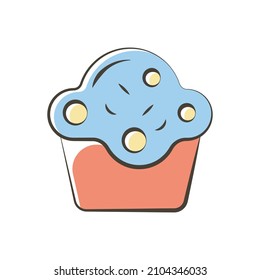 Fairy Cake vector Filled Outline Icon Design illustration. Food and Drink Symbol on White background EPS 10 File