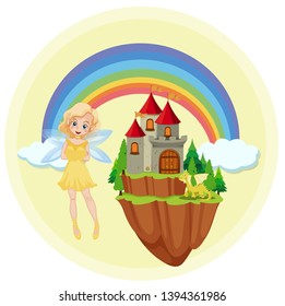 A fairy at the castle illustration