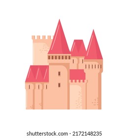 Castillo de flores para princesas de estilo plano.