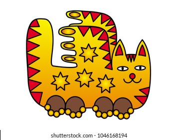 A fairy cat with wings. Drawing for children.