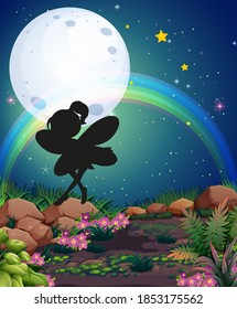 Fairy characters in nature scene illustration