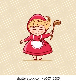 Fairy chef. Vector illustration.
