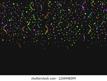 Fairy Colorful confetti ribbons festive background for party holiday postcard poster website carnival birthday parties. Vector illustration