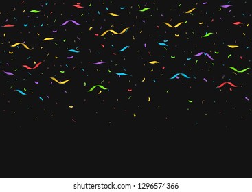 Fairy Colorful confetti ribbons festive background for party holiday postcard poster website carnival birthday parties. Vector illustration