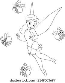 fairy coloring page vector digital art 2022