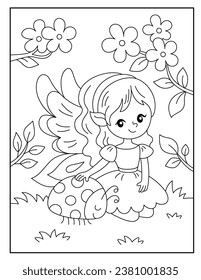 Fairy coloring pages for kids