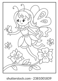 Fairy coloring pages for kids