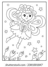 Fairy coloring pages for kids