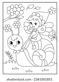 Fairy coloring pages for kids