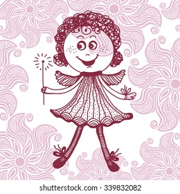 Fairy cute cartoon vector illustration
