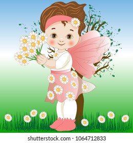 Fairy of daisy flowers