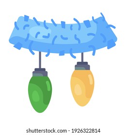 
Icono de luces decorativas de hadas en estilo plano editable