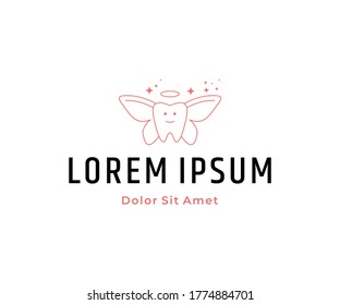 Fairy dental logo design vector icon template