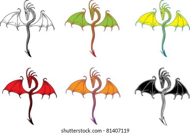 Fairy dragon, color and stroke in different layers