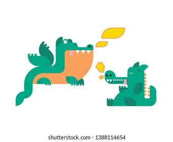 Fairy dragons.  cartoon dragons.  Funny fairytale dragon.