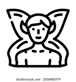 fairy fantasy character line icon vector. fairy fantasy character sign. isolated contour symbol black illustration