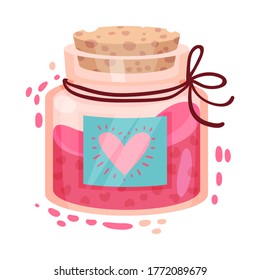 Fairy Flask with Love Potion In as as Saint ValentDay Symbol Vector Illustration