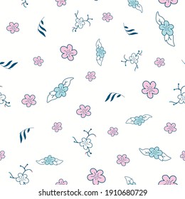 Patrón fluido abstracto de hadas sin fisuras. Elegante textura botánica sin fisuras, fondo repetido para el diseño de papel textil y envolvente.