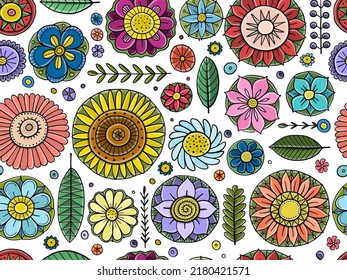 Fondo de Mandala floral de hadas. Arte en el jardín mágico. Patrón sin inconvenientes para tu diseño