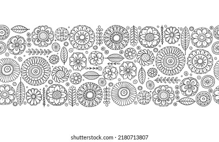 Fondo de Mandala floral de hadas. Arte en el jardín mágico. Patrón sin inconvenientes para tu diseño. página Colorante