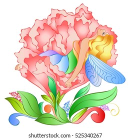 Fairy and flowers