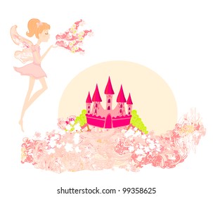 fairy flying above castle