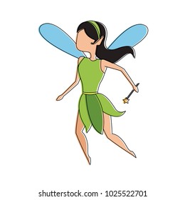 Fairy flying cartoon