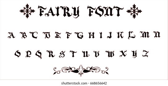 Fairy font - Vintage font - Vector