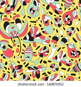 Fairy forest continuous seamless pattern.