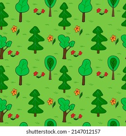 Fairy forest. Seamless pattern. Background