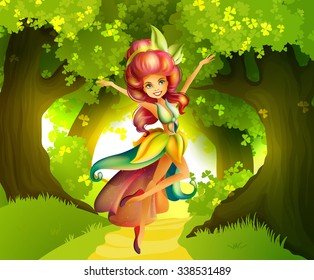 Fairy in front of the forest