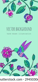 fairy garden. vector hand drawn background